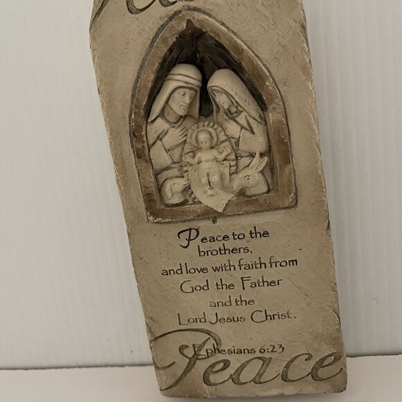 Ganz Peace Wall Art Nativity Plaque Ephesians 6:23 Scripture Jesus Mary Joseph - Picture 3 of 12